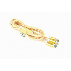 GEMBIRD USB 3-in-1 charging cable, gold, 1 m