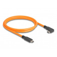 Delock USB 5 Gbps kabel, ze zástrčky USB Type-C™ na zástrčku USB Type-C™, pravoúhlý, 90°, k focení s tetheringem, 1 m, oranžový