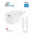 SWISSTEN SÍŤOVÝ ADAPTÉR GaN 1x USB-C 35W POWER DELIVERY BÍLÝ + DATOVÝ KABEL USB-C/LIGHTNING 1,2 M BÍLÝ