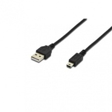 Digitus Připojovací kabel USB 2.0, typ A - mini B (5pin) M/M, 1,8 m, USB 2.0, bl