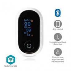 Nedis BTHOX10WT- SmartLife Pulzní Oxymetr| Bluetooth | OLED Displej | Saturace kyslíkem (SpO2)  / Vysoce přesný senzor |