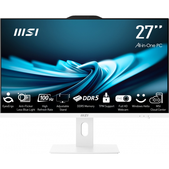 MSI PRO/AP272P 14M-641EU/27"/FHD/i3-14100/8GB/256GB SSD/UHD 730/W11H/White/2R