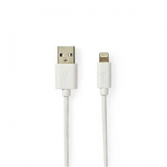 Nedis CCBW39300WT20 - Synchronizační a nabíjecí kabel | Apple Lightning 8-pin Zástrčka - USB A Zástrčka | 2 m | Bílá barva