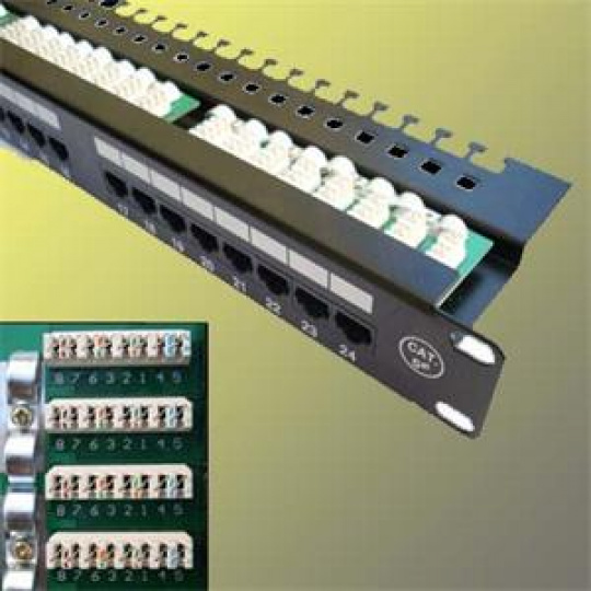 OPTIX UTP Patch panel 24 port Cat.5E Black L type