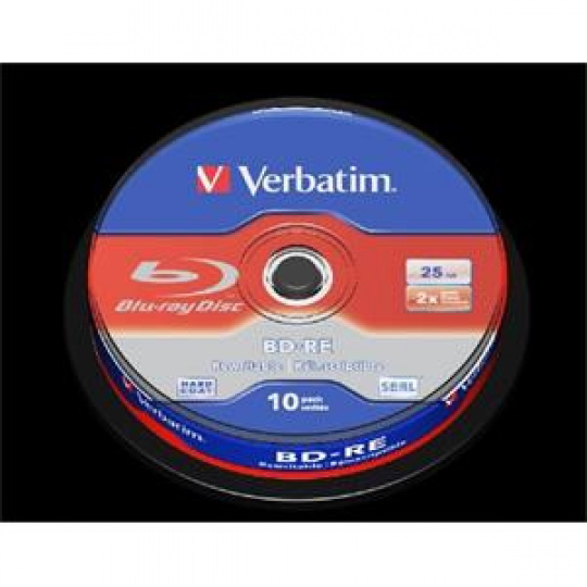 VERBATIM BD-RE SL 25GB, 2x, spindle 10 ks