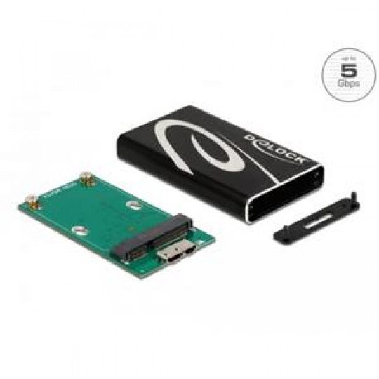 Delock Externí pouzdro s USB SuperSpeed na SSD mSATA