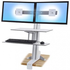 ERGOTRON WorkFit-S, Dual Monitor with Worksurface+ (bílý),stolní držák pro dva monitory , kláv.+myš.,okl. plocha