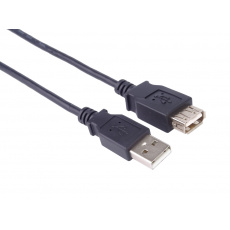 USB 2.0 kabel prodlužovací, A-A, 1m černá