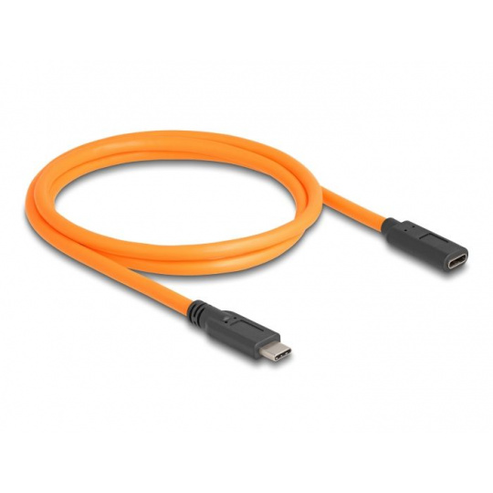 Delock USB 5 Gbps kabel, ze zástrčky USB Type-C™ na zásuvku USB Type-C™, k focení s tetheringem, 1 m, oranžový