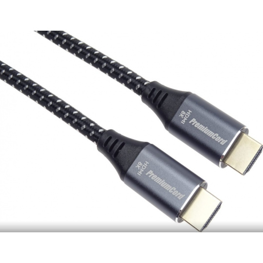 PremiumCord ULTRA HDMI 2.1 High Speed + Ethernet kabel 8K@60Hz,zlacené 10m