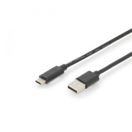 Digitus Připojovací kabel USB typu C, typ C na A M/M, 3,0 m, 3A, 480 MB, verze 2.0, bl