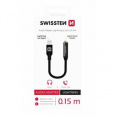 SWISSTEN AUDIO ADAPTÉR TEXTILE LIGHTNING /JACK(samice) 0,15 M ČERNÝ