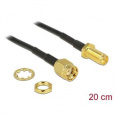 Delock anténí kabel RP-SMA Plug > RP-SMA Jack Bulkhead 200 mm