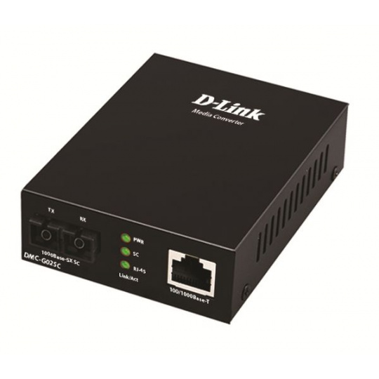 D-Link DMC-G02SC/E - 100/1000Base-t to 1000Base-SX SC Multi-mode Media Converter (550m)