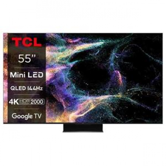 TCL 55C845 TV SMART Google TV QLED/55"/4K UHD/4300 PPI/144Hz/MiniLED/HDR10+/Dolby Vision/Dolby Atmos/DVB-T2/S2/C/VESA + 3 roky záruky po registraci