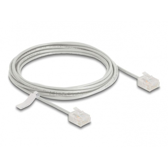 Delock Síťový kabel rozhraní RJ45 Cat.6, UTP Ultra Slim, 3 m, šedá s krátkými zástrčkami