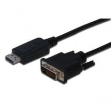 Digitus Adaptérový kabel DisplayPort, DP - DVI (24 + 1) M / M, 3,0 m, s blokováním, kompatibilní s DP 1.1a, CE, bl