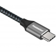 PremiumCord USB-C kabel ( USB 3.2 GEN 2x2, 5A, 100W, 20Gbit/s ) 1m, bavlněný oplet, 2m