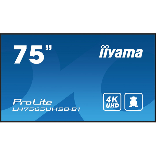 75" iiyama LH7565UHSB-B1:IPS,4K UHD,Android,24/7