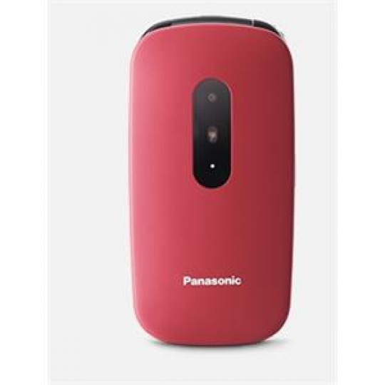 Panasonic KX-TU446EXR mobilní telefon pro seniory -  barevný displej 2,4", véčko, červený