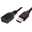 Kabel USB 3.0 A-A 0,8m A(M)- A(F) prodlužovací, černý