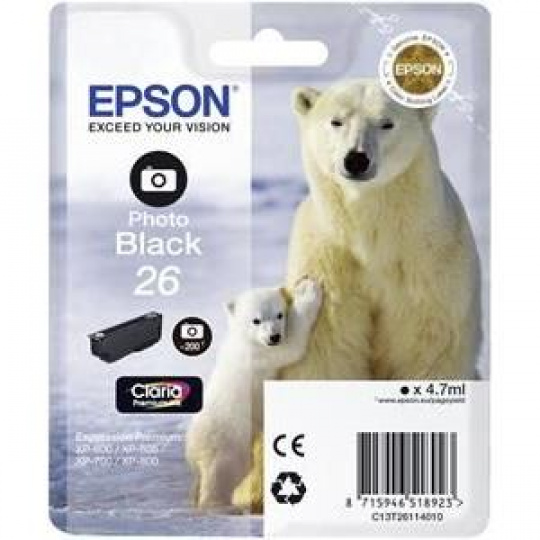 EPSON cartridge T2611 photo black (lední medvěd)