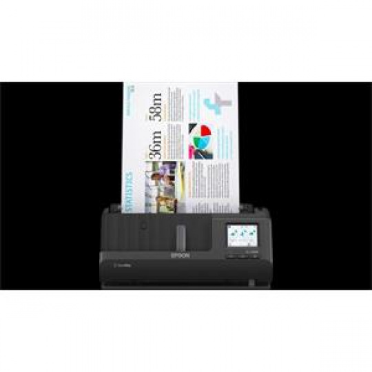 EPSON skener ES-C380W - A4/600x600dpi/USB/Wi-Fi/LAN/DADF