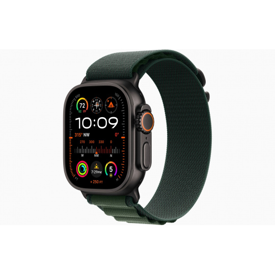 Apple Watch Ultra 2/49mm/Black/Sport Band/Dark Green Alpine/Large