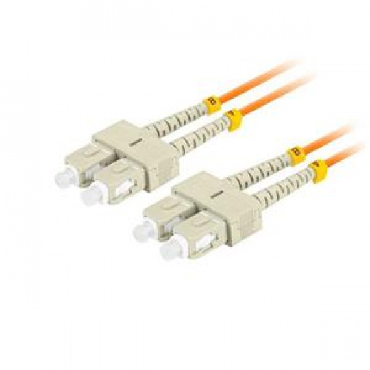 LANBERG optický patch cord MM SC/UPC-SC/UPC duplex 2m LSZH  OM2 50/125 průměr 3mm, barva oranžová