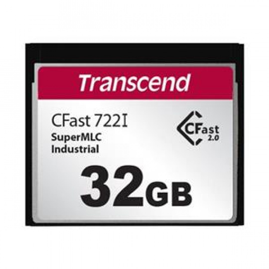 Transcend 32GB INDUSTRIAL TEMP CFAST CFX722I (MLC) paměťová karta (SLC mode), 510MB/s R, 355MB/s