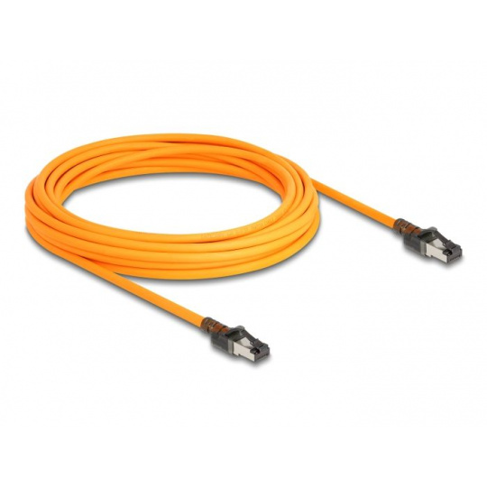 Delock Síťový kabel RJ45 s funkcí vyhledávání portů USB Type-C™, samosledovací, Cat.6A, S/FTP, 7,5 m, oranžový