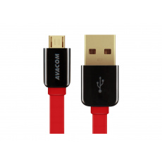 Kabel AVACOM MIC-40R USB - Micro USB, 40cm, červená