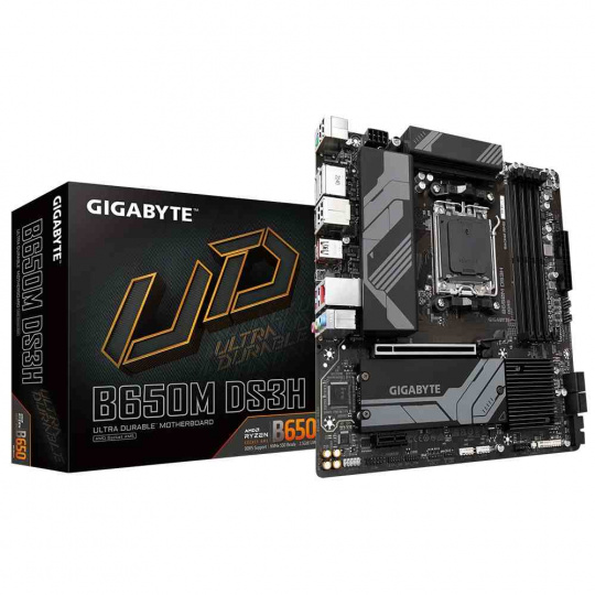 GIGABYTE AM5 B650M DS3H, AMD B650, 4xDDR5, 2xDP, 1xHDMI, mATX