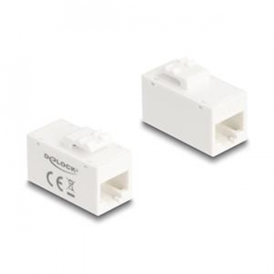 Delock Keystone Modul RJ45 jack na RJ45 jack Cat.6A UTP bílá