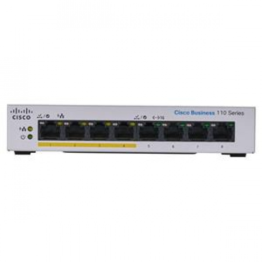 CBS110 Unmanaged 8-port GE, Partial PoE, Desktop, Ext PS