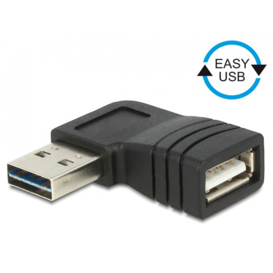 Delock adaptér EASY-USB 2.0-A samec > USB 2.0-A samice pravoúhlý levý/pravý