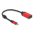 Delock Adaptér USB Type-C™ na DisplayPort (DP Alt Mód) 8K 30 Hz s funkcí HDR červená