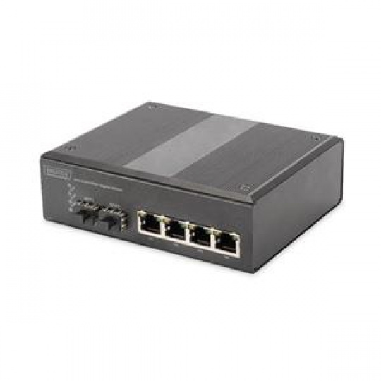 DIGITUS Professional Industrial 4-Port Gigabit Switch with 2 x SFP uplink