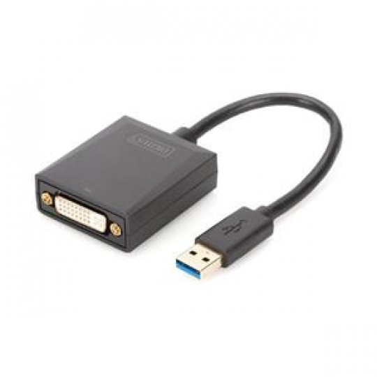 Digitus Adaptér USB 3.0 na DVI, vstupní USB 1080p, výstupní DVI