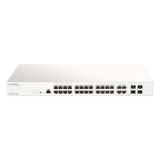 D-Link DBS-2000-28MP 28xGb PoE+ Nuclias Smart Managed Switch 4x1G Combo Ports,370W (With 1 Year Lic)