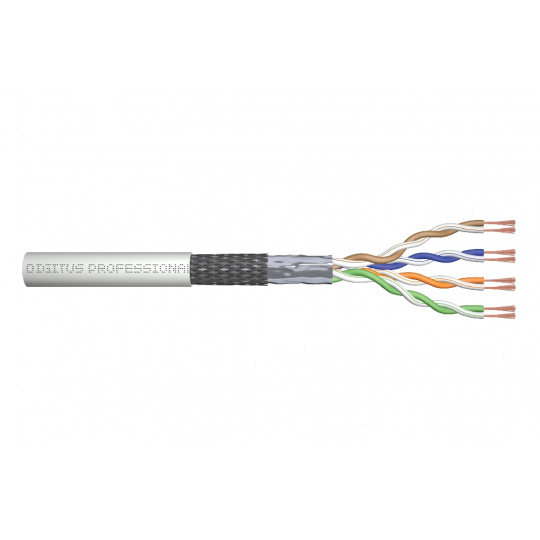 Digitus Kabel CAT 5e SF-UTP,  délka 100 m, papírová krabička, AWG 26/7, PVC, simplex, barva šedá